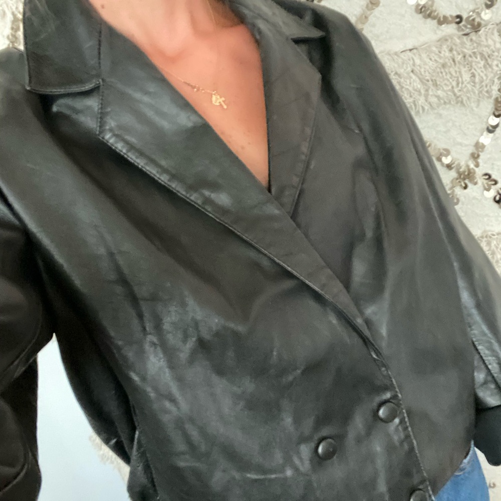 Vintage leather cropped jacket